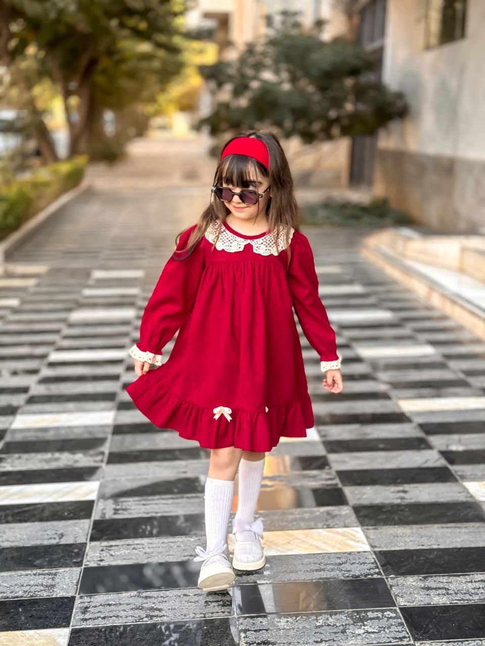 پیراهن دانتل قرمز