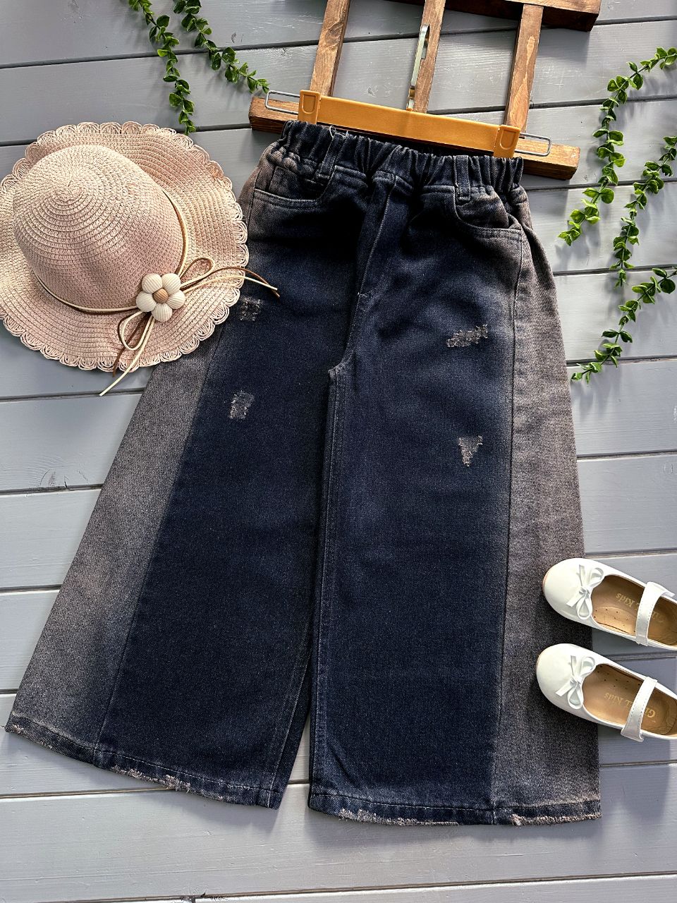 شلوار شافل لبه صورتی